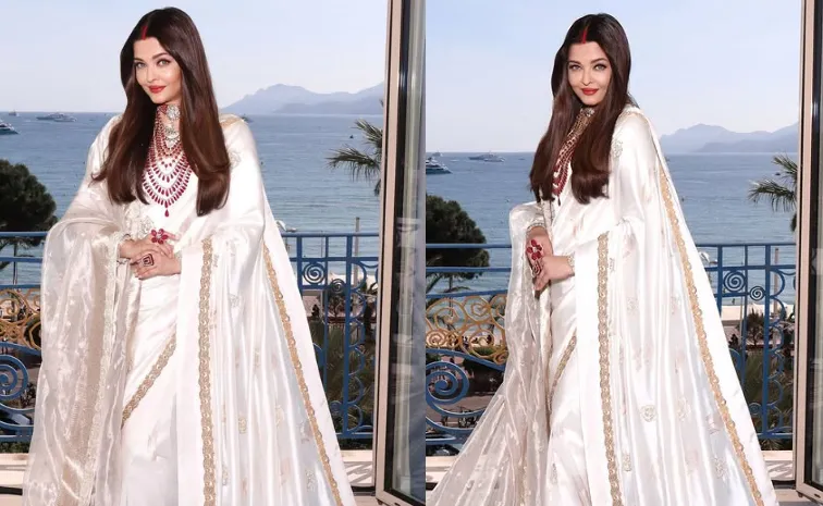 Aishwarya Rai captivates at Canne Film festival in Saree look with Sindoor
