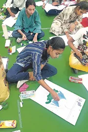 kids amazing paintings plastic pollution in Hyderabad3