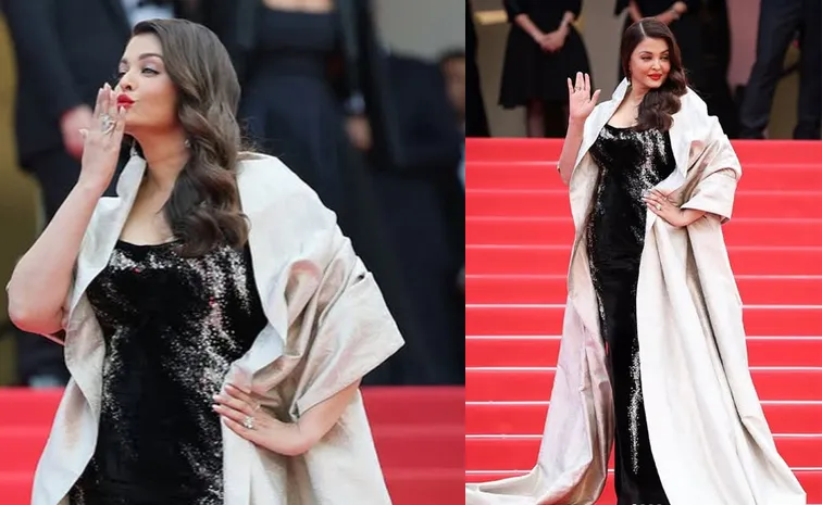 Aishwarya Ra Second Cannes Look Sanskrit  Shloka, black Velvet Crystals gown1