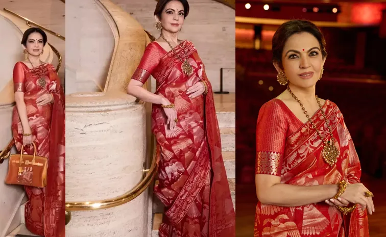 NMACC Event In New York Nita Ambani Look Hermes Birkin Bag