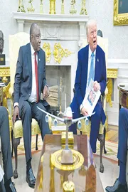 Trump ambushes South African president in Oval Office with claims of white persecution4
