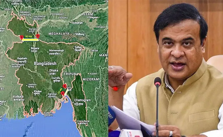 Assams Himanta Sarma Shares Bangladeshs MAP with 2 Chicken Necks