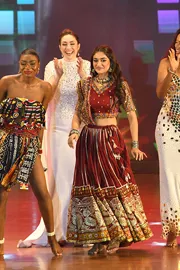 Miss World 2025:  contestants enjoying telugu songs during Talent round 12
