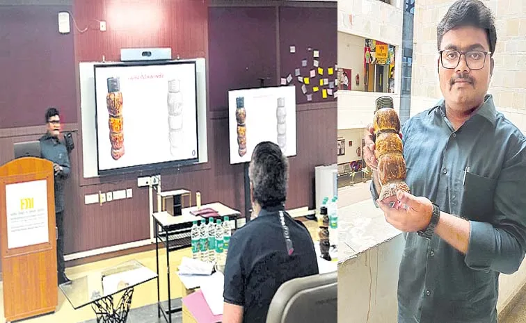 Hyderabad student creates coconut shell water bottle made from coconut shells