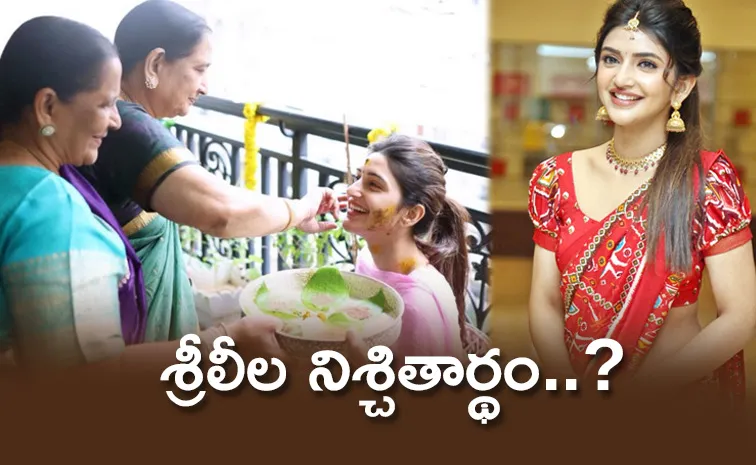 Sreeleela Engagement look Photos Sher Socilmidia