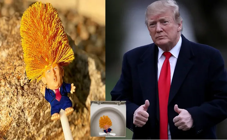 Chinese made toilet brush Look Like Trumps Hair style Agains his Tariffs