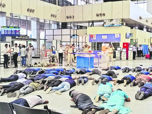 విమానాశ్రయంలో మాక్డ్రిల్