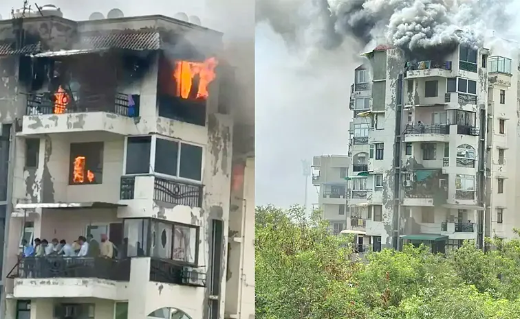 Fire Incident Shabd Apartment in Dwarka Delhi