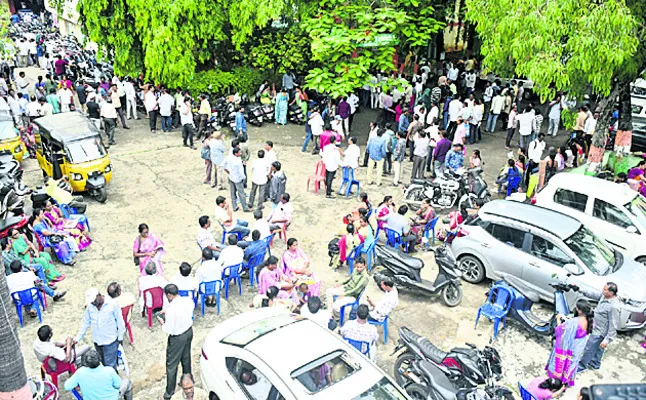 Teachers waiting for counseling at ZP conference hall