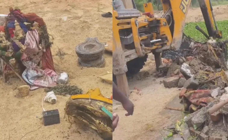 TDP Leaders Demolished The Temple In Tiruchanur