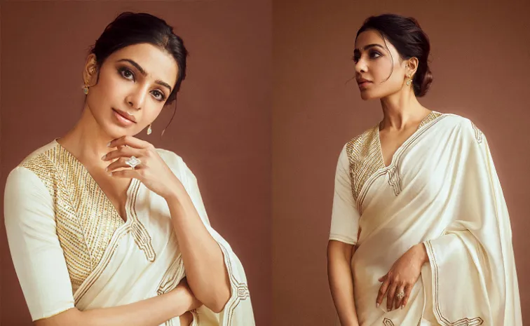 Samantha Ruth Prabhu Satin Silk Saree Decoding 1930s Art Deco Glamour