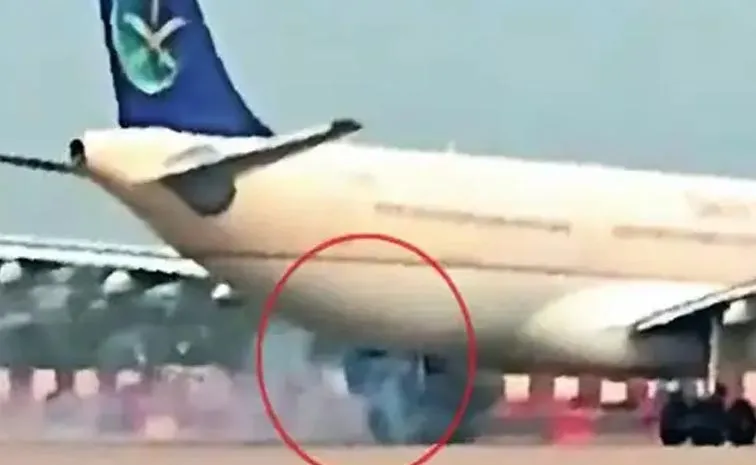 Sparks From Saudi Airlines Plane Major Mishap Averted At Lucknow Airport2