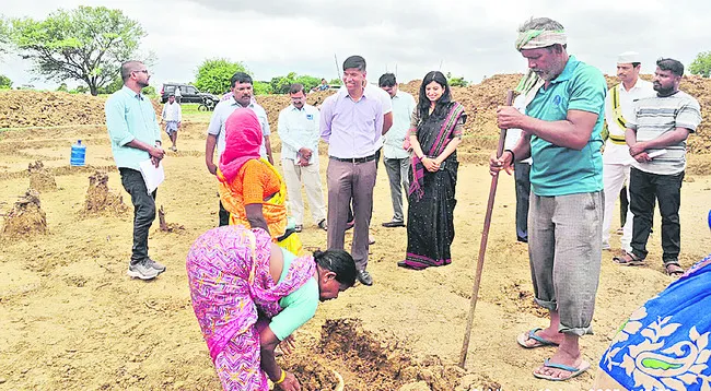 ఈజీఎస్ పనులపరిశీలన
