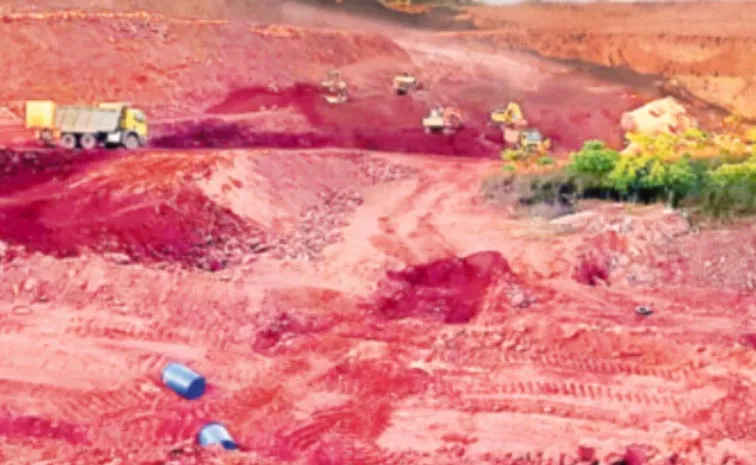 illegal mining of laterite at Nagulakonda