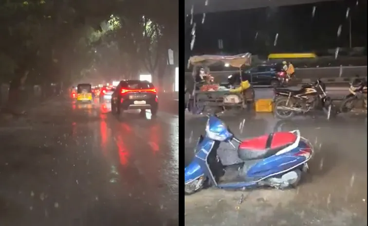 Heavy Rainfall Paralyzes Hyderabad Roads Flooded