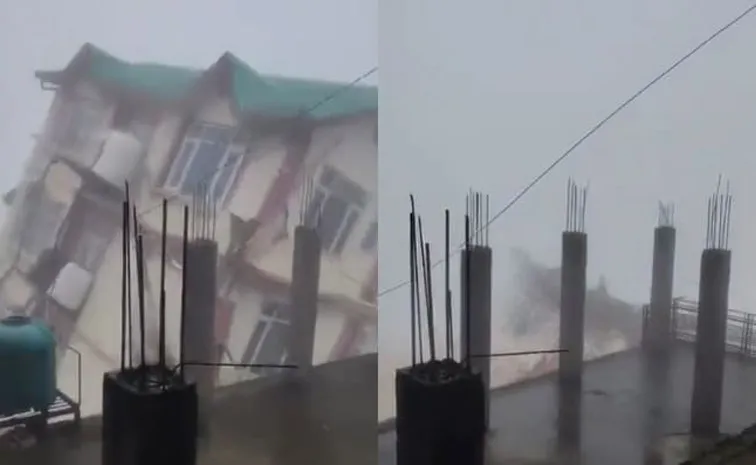 on Camera 5 Storey House Collapses in Shimla