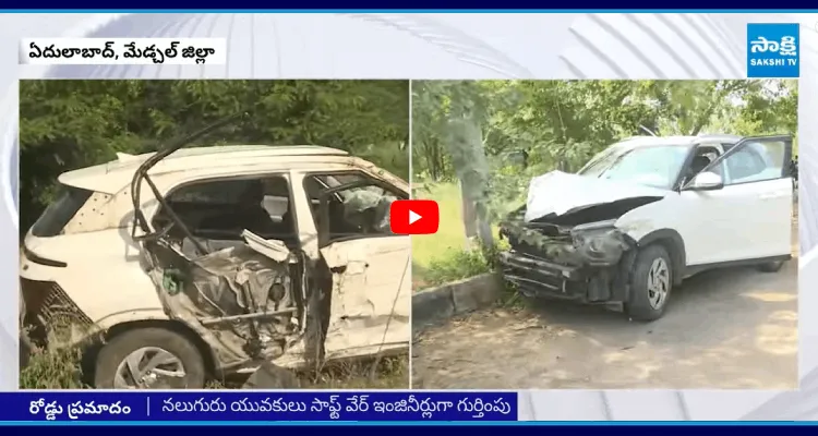 విద్యుత్ స్తంభాన్ని ఢీ కొట్టిన కారు