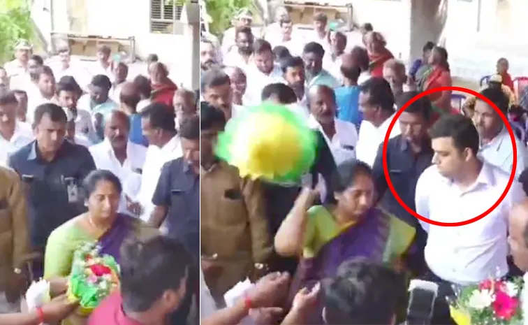 Minister Savitha Throws Bouquet Video Goes On Viral