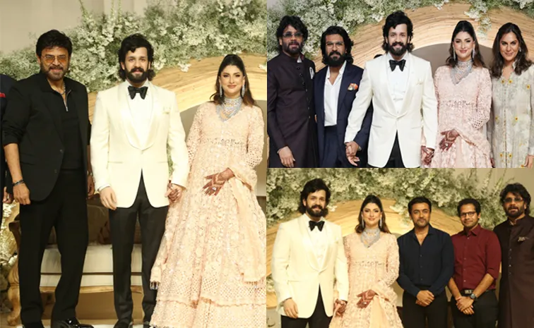Akhil Akkineni Holds Zainab Ravdjee In His Reception