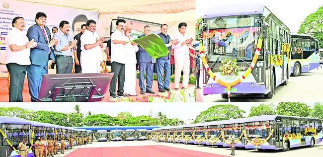 ● రోడ్డెక్కిన ఎలక్ట్రిక్‌ బస్సులు ●లో–ప్లోర్‌ బస్సులకు జెండా ఊపిన సీఎం ● పోలీసులకు పదోన్నతులు ● మెడికల్‌ ఆఫీసర్ల నియామకం ● శాంతి భద్రతలపై సమీక్ష 