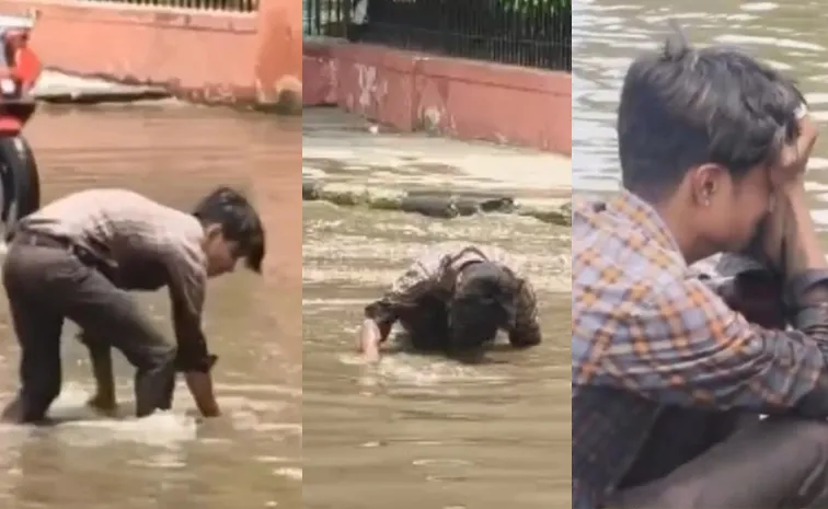 Man Breaks Down After Losing Phone In Water Video Viral1