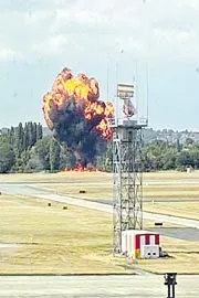Jet crashes at London Southend Airport7