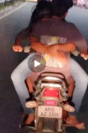 Couple Romantic Antics on Bike Cause a Stir in Hyderabad1