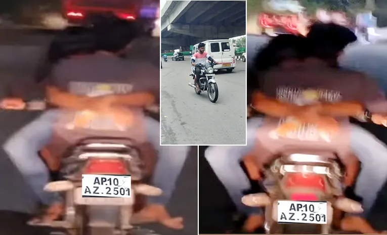 Couple Romantic Antics on Bike Cause a Stir in Hyderabad