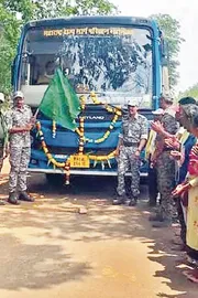 In a first sate bus service starts in Naxal-hit Maharashtra village4