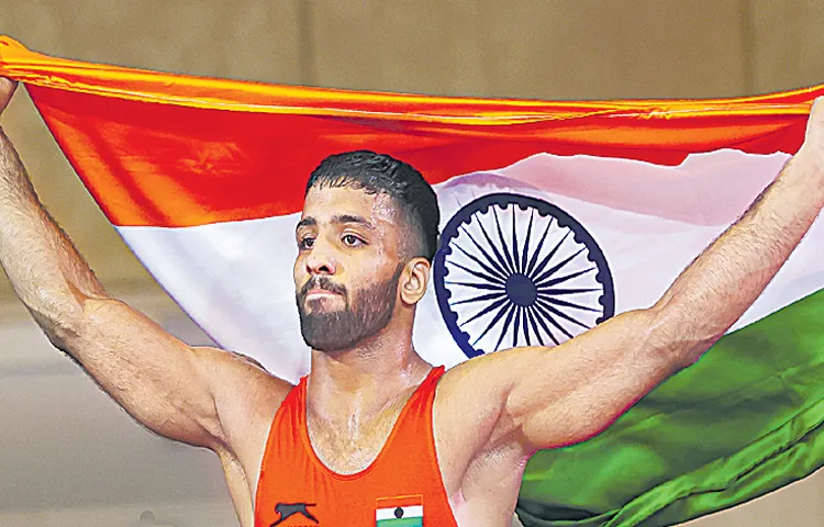 Wrestler Sujeeth wins gold medal