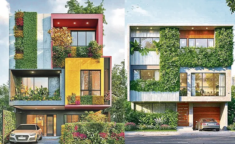 Vertical Garden in house elevation real estate