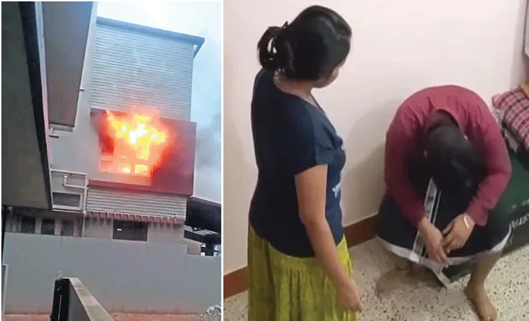shocking incident occurred where a first wife allegedly set fire to her husband's house