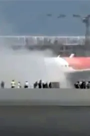 Air India plane catches fire after landing at Delhi airport2