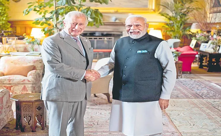 Prime Minister Narendra Modi meets King Charles at Sandringham House