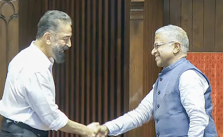 Kamal Haasan Take Oath As Rajya Sabha MP
