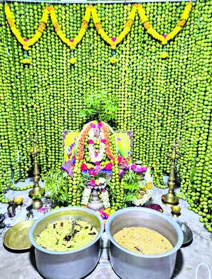 ఆకట్టుకున్న నిమ్మకాయల అలంకరణ