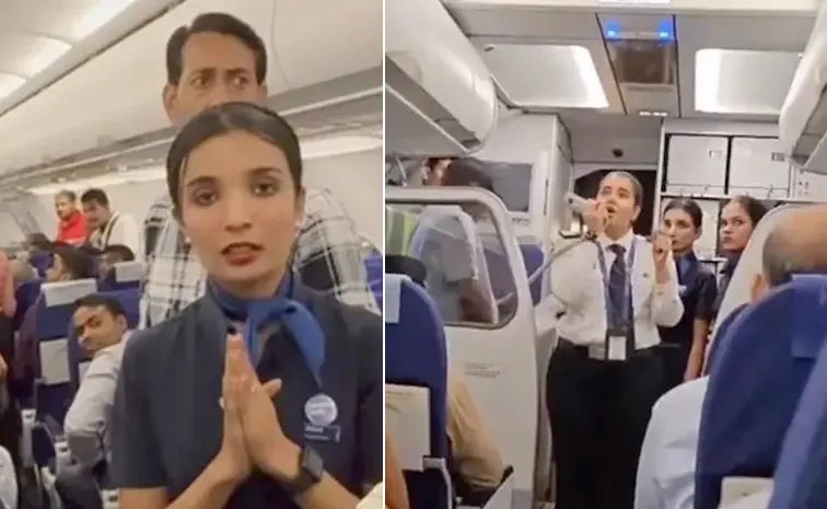 Air Hostess Folds Hands Fliers Agitated Over IndiGo Take-Off Delay