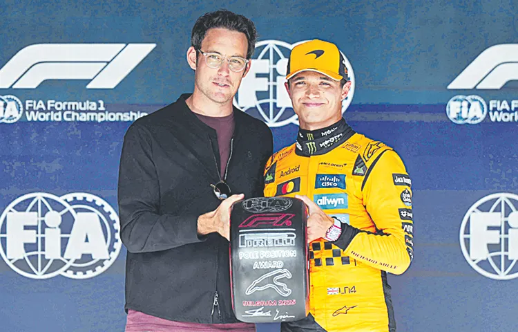 McLaren driver Lando Norris takes pole position in Belgian Grand Prix qualifying