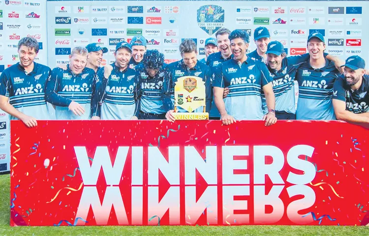 New Zealand beat South Africa by 3 runs in the final of the T20 Tri Nation2