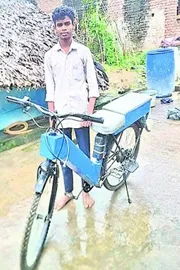 meet siddhu who invented electic bicycle from Vizianagaram District 6