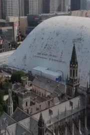 China unveiled inflatable dome over a construction site in Jinan2