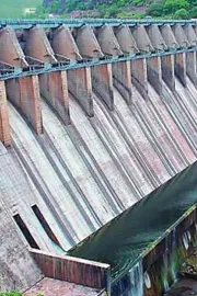 Massive water leakage at Srisailam Project gate number 103
