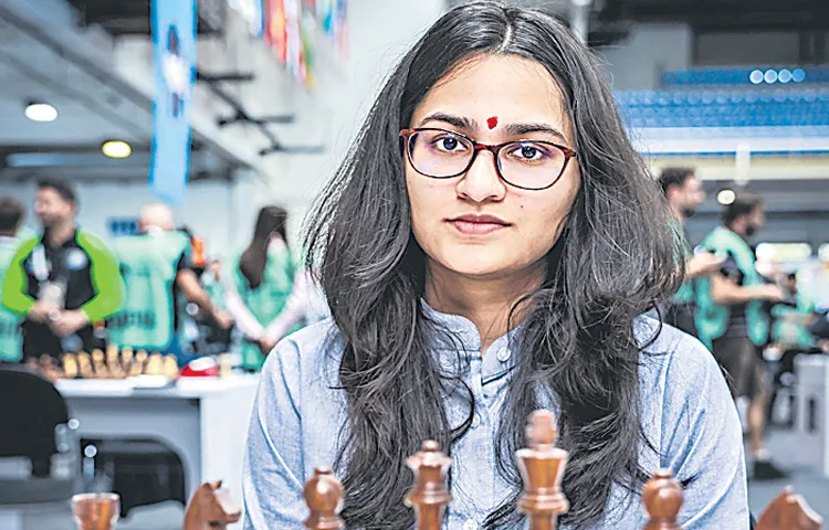 Vantika Agarwal in the second round of the Womens World Cup Knockout Chess Tournament