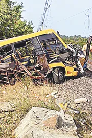 Three children dead as passenger train rams school van at level crossing in Tamil Nadu5