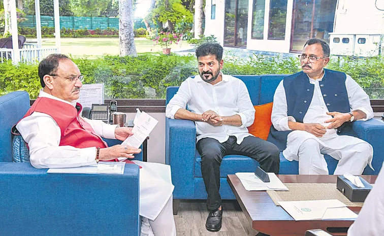CM Revanth Reddy requests JP Nadda on urea supply
