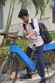 Vizianagaram student Rajapu Siddu builds e cycle to ride to college1