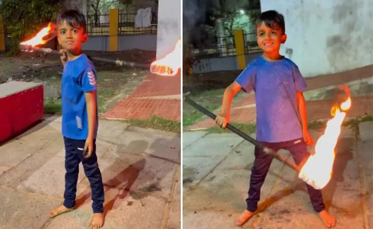 8 Year Old Aarav Who Plays With Fire Goes Viral