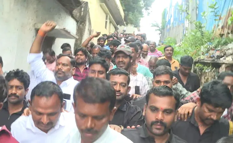 Tollywood Cine Workers Strike 7th Day: Rally at Film Federation Office
