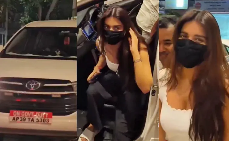 Nidhhi Agerwal Using Andhra Pradesh Govt Vehicle