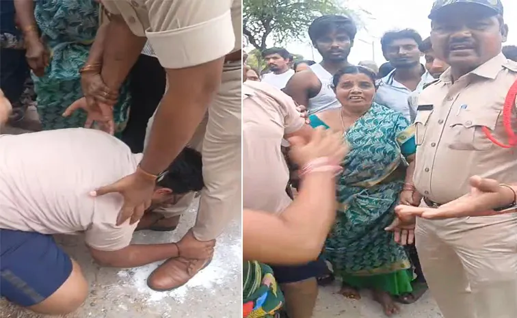 Pulivendula Zptc Elections: Kanampally Voters Hold Police Legs